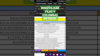 Como inmovilizar filas y columnas en Excel ✅️✅️ mikesalazar100k excel excel [upl. by Boelter]