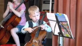 Student playing May Song and Allegretto Suzuki Book 1 at The Cello Corner in Islington [upl. by Ecinereb]