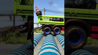 Dump Truck Tow Van vs Speedbump short beamng beamngdrive beamngcrashes trucksvs [upl. by Dnomder59]