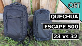 Quechua NH Escape 500 23 vs 32 Budget Travel Backpack Comparison [upl. by Hardej]