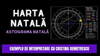 Astrograma natală  harta natala  Exemplu de interpretare cu Cristina Demetrescu [upl. by Schoof]