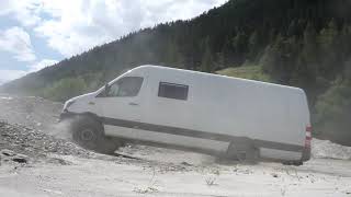 Sprinter Campervan DIY 4x4 XXL Offroad Test [upl. by Aihsotal]