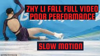 Zhu Yi falls FULL VIDEO SLOW MOTION Olympic debut for China Beijing Winter Olympics [upl. by Rox]