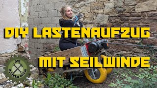 DIY Lastenaufzug aus Palette amp Seilwinde bauen [upl. by Dlaniger881]