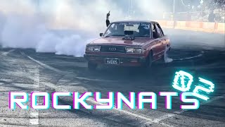 BLOWN 202 Toyota Corona burnouts at Rockynats 02 [upl. by Anawak]