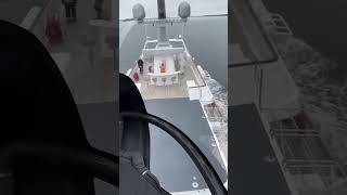 Helicopter Lands On Yacht shorts fyp helicopter [upl. by Enovahs]