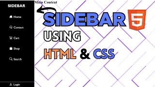 SIDEBAR  HTML amp CSS  Advance sidebar [upl. by Lainey]