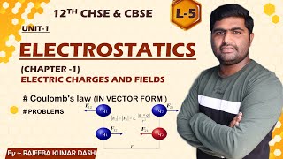 coulombs law in vector form  electrostatic  class 12th chse and CBSE physics [upl. by Skrap]