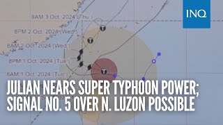 Julian nears super typhoon power Signal No 5 over N Luzon possible [upl. by Ityak]