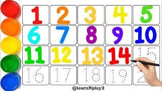 Learn numbers from 1 to 20  how to teach numbers for kids  1234 tracing numbers name  toppo kids [upl. by Nolrah]