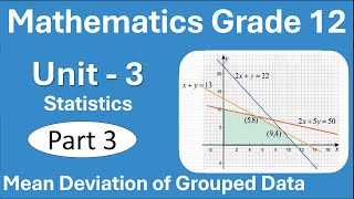 3 Maths Grade 12 Unit 3 Statistics  Part 3 Mean Deviation of Grouped Data  New Curriculum [upl. by Ahders]