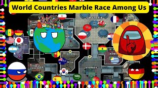 Among Us Algodoo Country Marble Race  32 World Cup Countries PT 2 [upl. by Atnomed932]