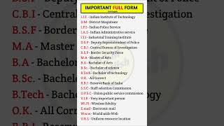 Important Full form gk computer jkpconstableageabbreviations generalknowledge history [upl. by Suzetta]