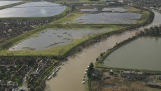 Flooding on the Thames A helicopter journey along the floodhit river [upl. by Auop]