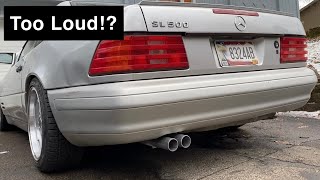 Resonator And Muffler Delete On Mercedes SL500 M119 R129 In Cab Sound Clips And Overall Review [upl. by Mufinella]