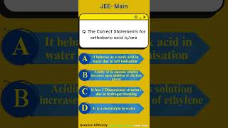 Can You Answer This Orthoboric Acid Question in 1 Minute  JEE Chemistry Challenge [upl. by Milt837]