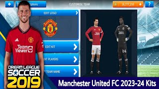 Manchester United FC 202324 Kits  DLS 19 [upl. by Lecirg983]