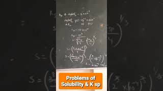 Problems of Solubility amp K sp of Sparingly Soluble Salts [upl. by Norrahc]