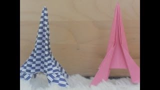 How to Fold an Origami Eiffel Tower easy [upl. by Fendig286]