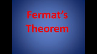 Fermat’s Theorem [upl. by Amlez]