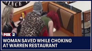 Woman saved while choking at Warren restaurant [upl. by Reppiks884]