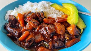 JAMAICAN STEWED BEEF  Mommy Version  Lesson 151  Morris Time Cooking [upl. by Nwahc]