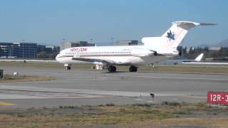 Frys Electronics Horta LLC Boeing 727281AdvRE Super 27 N724YS departure at SJC [upl. by Jenda]