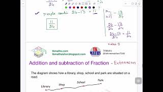 TKMaths KS3 Fraction Addition and subtraction word problem video 5 [upl. by Beatriz]