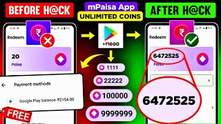 mPaisa App Unlimited Trick  mPaisa Coin Trick  M paisa App  Free Redeem Code Earning App [upl. by Nanahs]