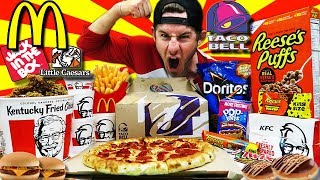 THE ULTIMATE AMERICAN FAST FOOD CHEAT DAY 30000 CALORIES [upl. by Nnodnarb]