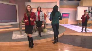 Joan Rivers Classic Long Sleeve Houndstooth Blazer with Jane Treacy [upl. by Eimme311]