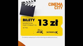 Chodź do Cinema City W Święto Kina filmy w 2D IMAX 4DX i ScreenX za jedyne 13 zł [upl. by Violeta960]