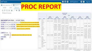 PROC REPORT in SASCombining the power of PROC TABULATE PROC FREQ PROC MEANS into One Procedure [upl. by Emera]