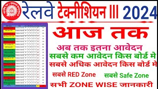 RRB Technician Total Form Fill UP  RRB TECHINECIAN Vacency 2024  Red Zone amp Safe Zone Today [upl. by Nerine]