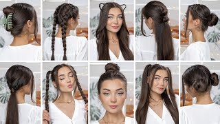 10 EASY HEATLESS BACK TO SCHOOL HAIRSTYLES [upl. by Fidelas]