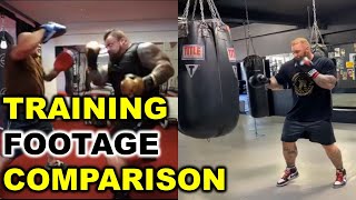 HALL VS BJORNSSON BOXING TRAINING COMPARISON [upl. by Esau]