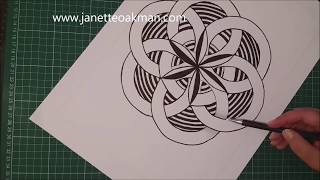 Geometric Art with Artist Janette Oakman 10 Symmetric  Geometry  Mandala [upl. by Cilka]