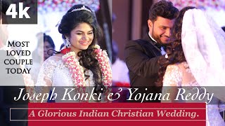 Joseph Konki amp Yojana Reddy glorious Indian Christian weddingLatest Telugu Chr Wedding video JoYo [upl. by Marice]