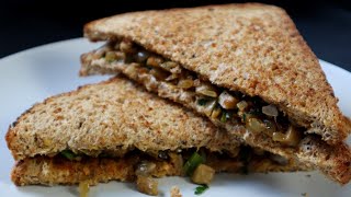 UNDER 15 MINS BREAKFAST recipe  Kids lunch box recipe  Mushroom sandwich Diabeticrecipes [upl. by Nyledaj328]