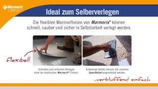 Steinteppich schnell verlegen mit Marmorix®  der flexiblen NatursteinteppichBodenfliese [upl. by Haras]