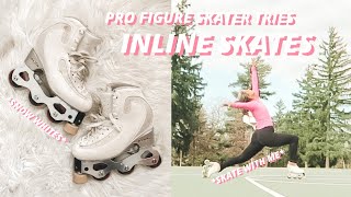 pro figure skater tries inline roller skating [upl. by Arola940]