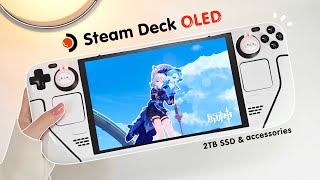 🧡 NEW Steam Deck OLED unboxing  2TB SSD  Windows dual boot  genshin  accessories [upl. by Niall]