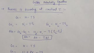 Gibbs Helmholtz Equation [upl. by Hazlip636]