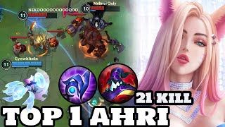 Wild Rift Ahri  Top 1 Ahri Gameplay Rank [upl. by Saber]