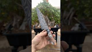 Forged feather Damascus Gyuto knife  quick video ￼ blacksmithtools blacksmith powerhammer [upl. by Nylatsyrc]