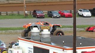 Maximum Destruction  Monster Jam Wheelie Competition  Hagerstown Speedway 2012 [upl. by Dibru]