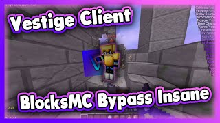 Vestige Client  BlocksMC Bypass Insane [upl. by Anoid]