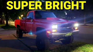 The SQUARE BODY Gets Stupid Bright LED Headlights [upl. by Gabel]