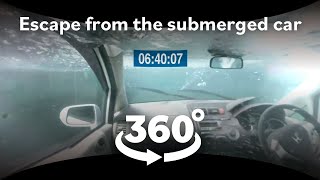 360degree video Escaping the submerged car Virtual trial [upl. by Seadon]