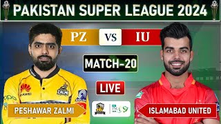 PSL LIVE  PESHAWAR ZALMI vs ISLAMABAD UNITED MATCH 20 LIVE COMMENTARY  PZ vs IU LIVE [upl. by Imyaj363]